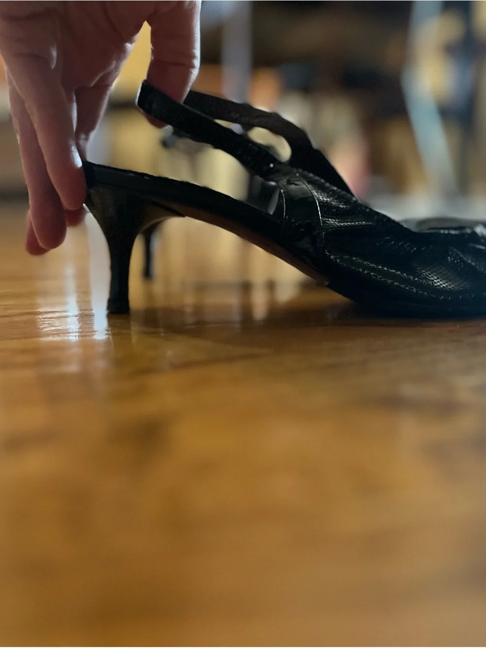 Donald J. Pliner Black Pointed Toe Slingback Heels 9.5